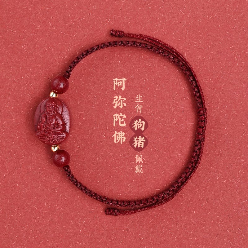 2023 Cinnabar Rabbit Red Hand Rope Red Rope Women's Bracelet Rabbit Year Men's Birth Buddha Manjusri Bodhisattva Samantabhadra Void Tibetan