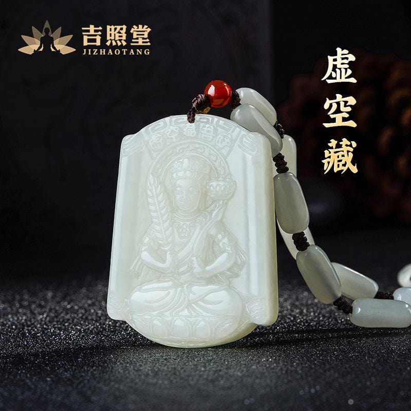 Hetian jade natal Buddha pendant thousand-handed Avalokitesvara Samantabhadra necklace male and female models couple gift Manjusri Bodhisattva void possession
