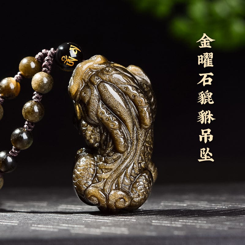 Rainbow Eye Obsidian Pixiu Pendant Pixiu Overlord Pixiu Necklace Pendant Pichu Pendant Couple Men and Women