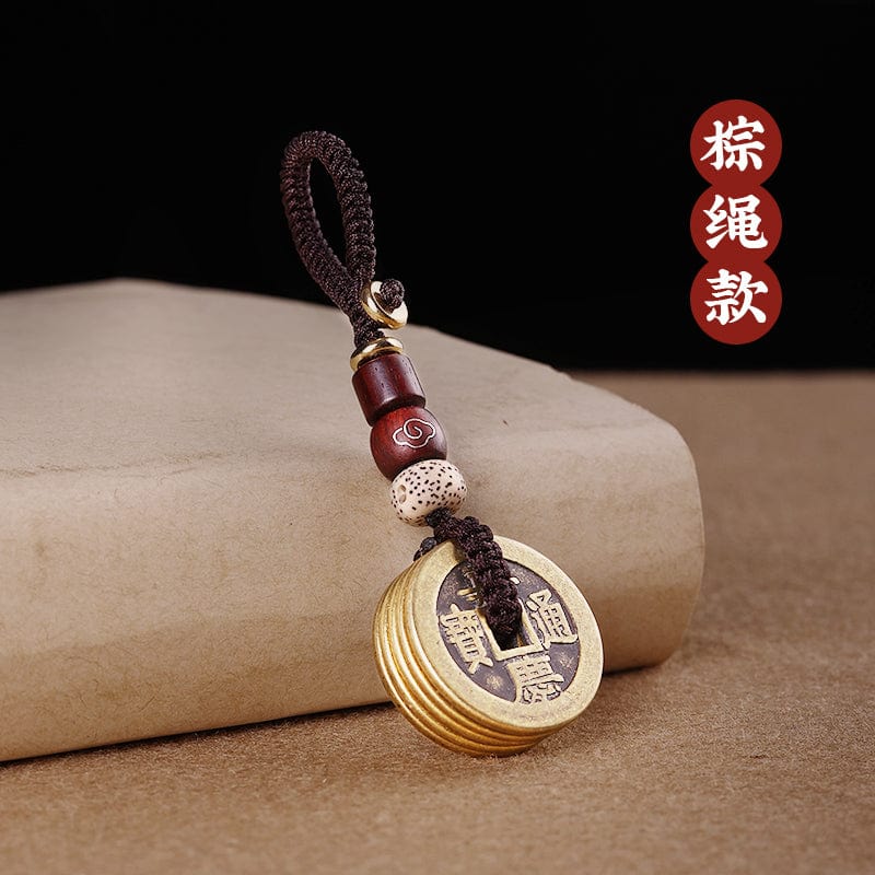 Ji Zhaotang cinnabar key chain Pixiu black purple sandalwood car accessories creative key chain pendant male and female jewelry