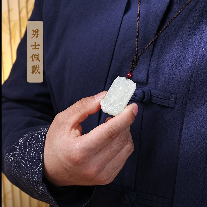Hetian Jade Pixiu Pendant Abacus Couple Necklace Piqiu Hangtag Men's Gift Ladies Piqiu Jade Pendant Jade Pendant