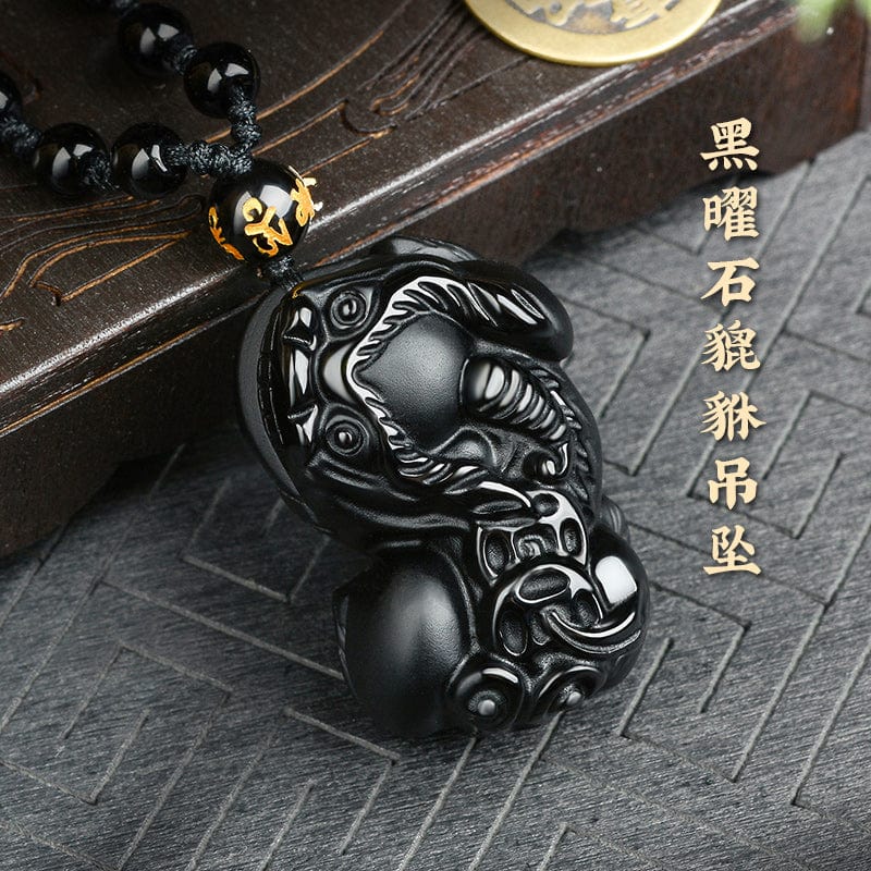 Rainbow Eye Obsidian Pixiu Pendant Pixiu Overlord Pixiu Necklace Pendant Pichu Pendant Couple Men and Women