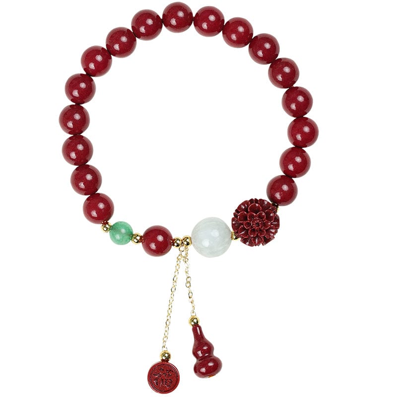 Cinnabar bracelet Fu brand lotus gourd red natural purple gold sand bracelet ladies original ore pure female original ore authentic