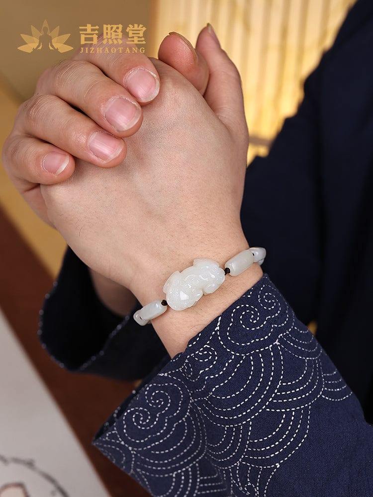 Ji Zhaotang Hetian Jade Pixiu Bracelet Ladies Bracelet Men's Pichu Natural Jade Jewelry Jewelry Gift for Couples