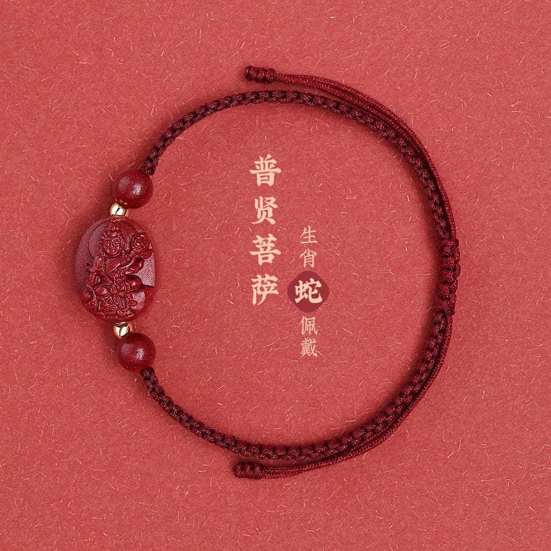 2023 Cinnabar Rabbit Red Hand Rope Red Rope Women's Bracelet Rabbit Year Men's Birth Buddha Manjusri Bodhisattva Samantabhadra Void Tibetan