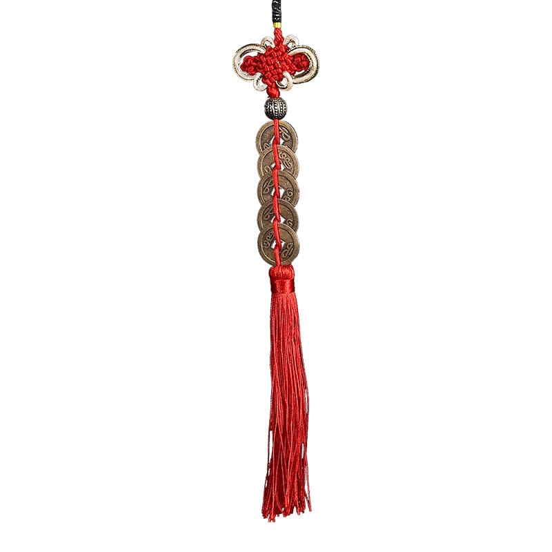 Five emperors' money door-to-door copper gourd cinnabar genuine pure copper ornaments home door copper money string pendant pressure threshold gift