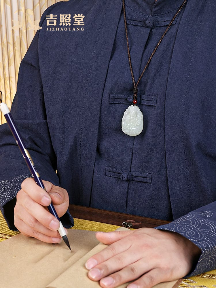 Natural Xinjiang Hetian Jade Avalokitesvara Pendant Necklace Men's Nanhai Avalokitesvara Bodhisattva Gift Girls Men's Jade Pendant