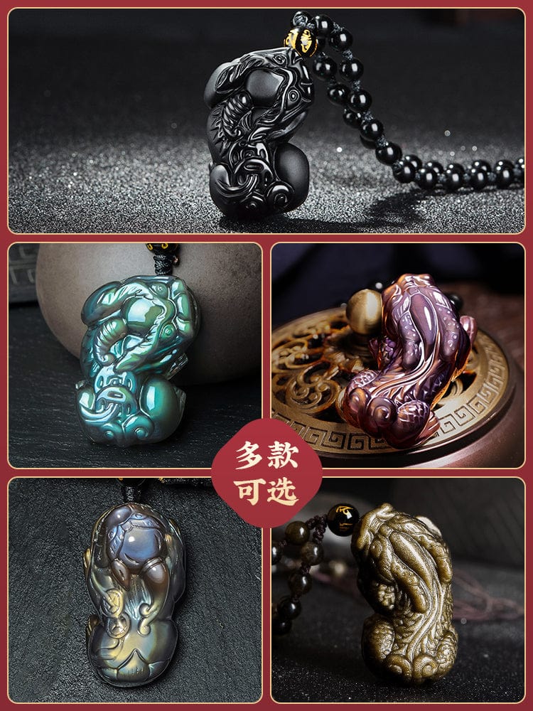 Rainbow Eye Obsidian Pixiu Pendant Pixiu Overlord Pixiu Necklace Pendant Pichu Pendant Couple Men and Women 