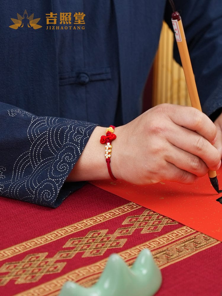 Going ashore cultural hand rope bracelet koi hand-woven red rope student red men's and women's inspirational gifts small gifts 