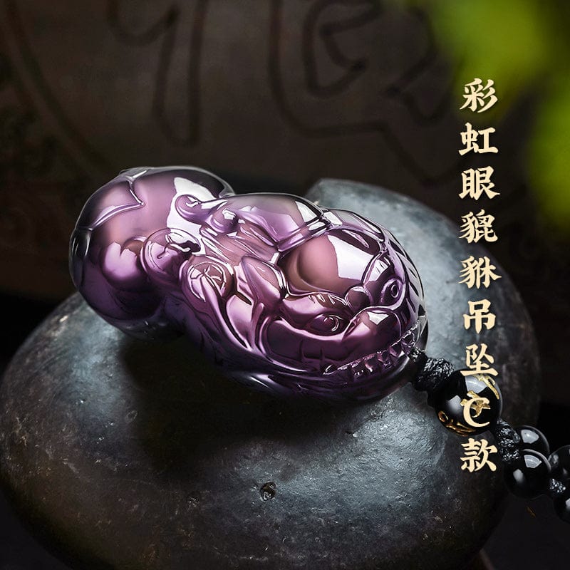 Rainbow Eye Obsidian Pixiu Pendant Pixiu Overlord Pixiu Necklace Pendant Pichu Pendant Couple Men and Women 