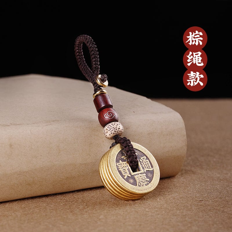 Ji Zhaotang cinnabar key chain Pixiu black purple sandalwood car accessories creative key chain pendant male and female jewelry 