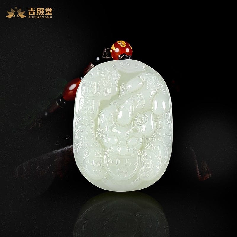 Hetian Jade Pixiu Pendant Couple Necklace Pixiu Men's Overlord Jade Ladies Pixiu Piqiu Pendant Pendant 