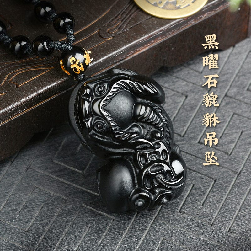 Rainbow Eye Obsidian Pixiu Pendant Pixiu Overlord Pixiu Necklace Pendant Pichu Pendant Couple Men and Women 